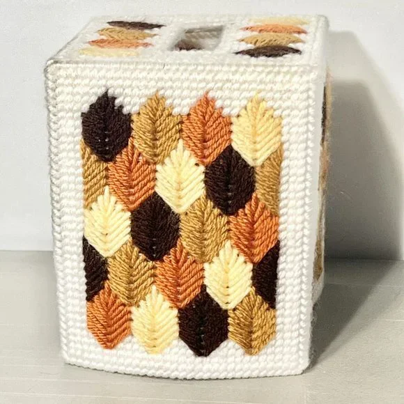 MCM Multicolored Pattern Square Vintage Tissue Box Cover - Picture 2 of 4